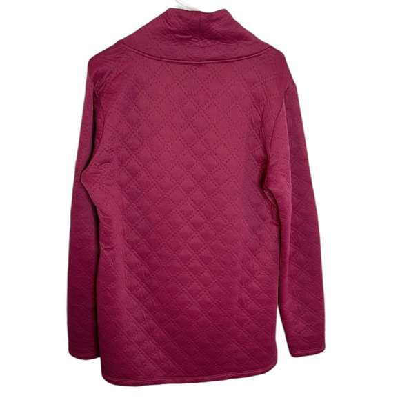 RBX Quilted cowlneck pullover tunic length hoodie burgundy hue size L - Picture 2 of 10